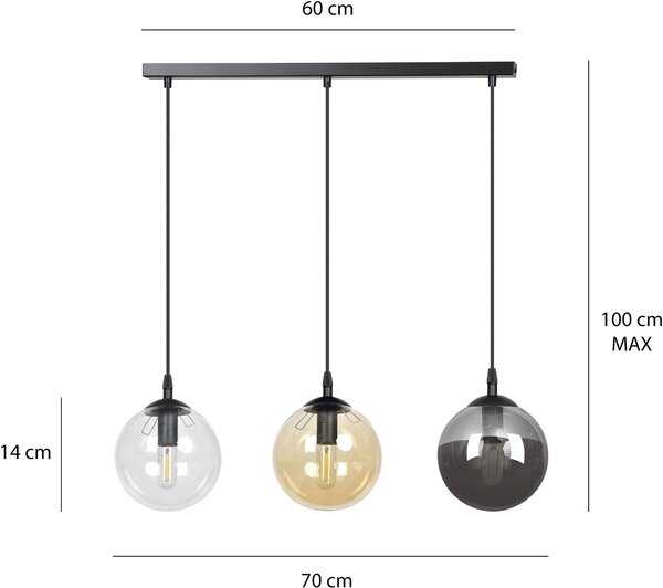 Emibig modern függeszték cosmo fekete emi714/3