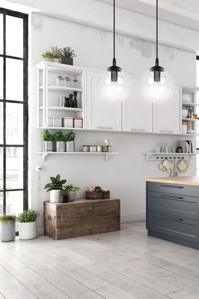 Emibig modern függeszték cosmo fekete átlátszó emi711/2
