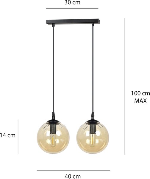 Emibig modern függeszték cosmo borostyán fekete emi713/2