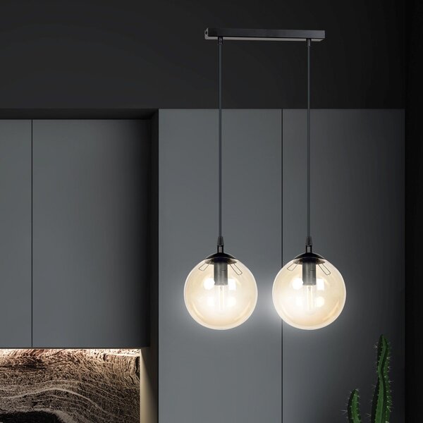 Emibig modern függeszték cosmo borostyán fekete emi713/2