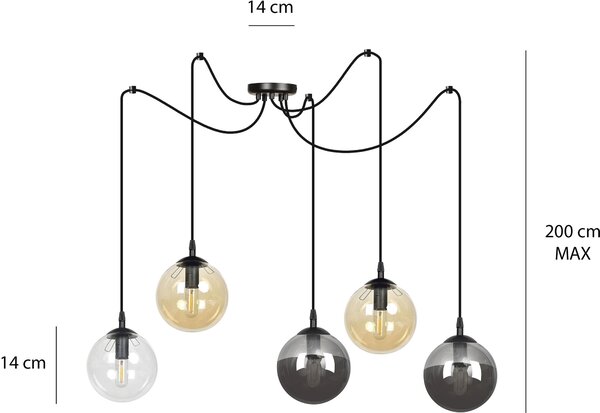 Emibig modern függeszték gigi fekete emi939/5