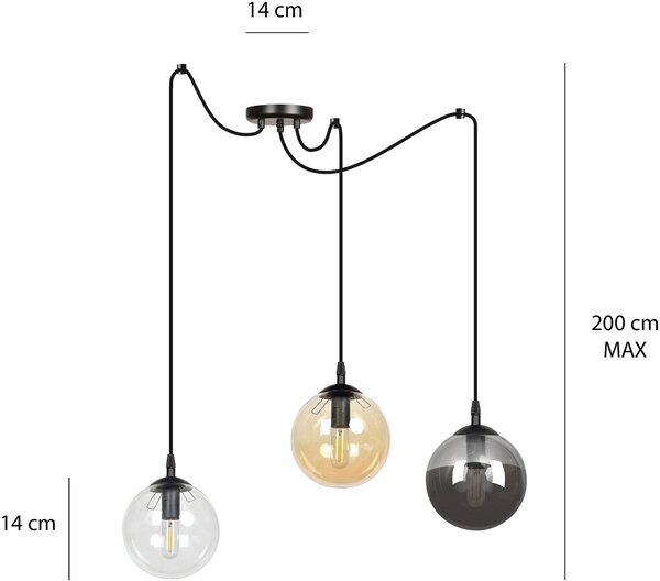 Emibig modern függeszték gigi fekete emi939/3