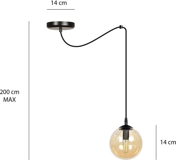 Emibig modern függeszték gigi borostyán fekete emi938/1