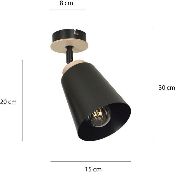Emibig modern skandináv spot lámpa atlas fekete emi725/1