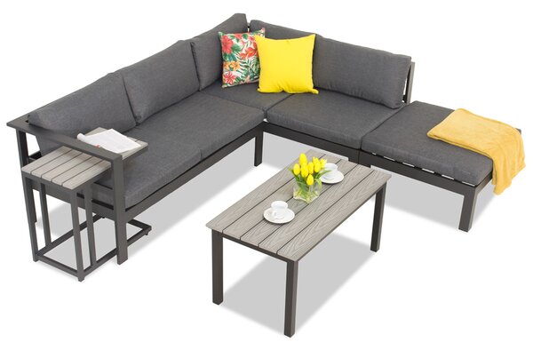 A Garden Point modern antracit színű alumínium Cardiff sarokeleme