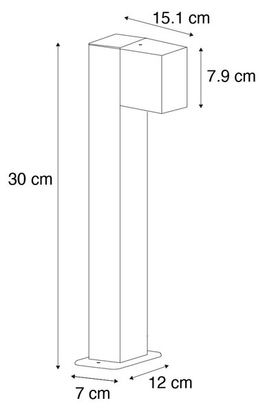 Okos kültéri állólámpa rozsdabarna 30 cm IP44 WiFi GU10-zel - Baleno