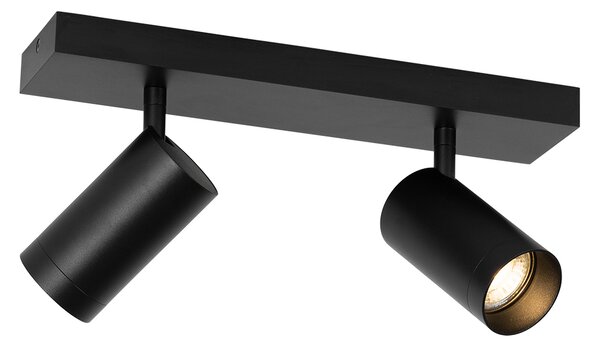 Modern mennyezeti spotlámpa fekete állítható 2-lámpás - Jeana Luxe