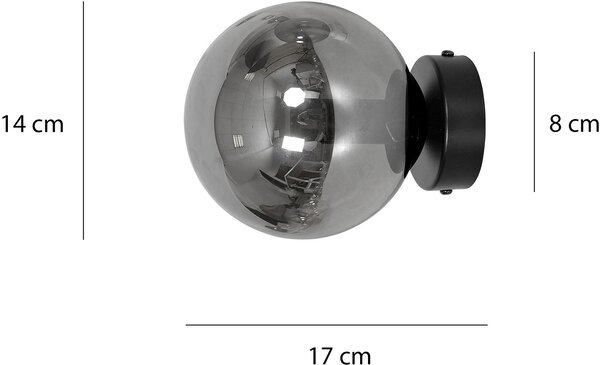 Emibig modern fali lámpa rossi fekete grafit emi875/k1