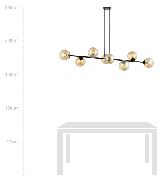 Emibig modern függeszték rossi borostyán fekete emi876/8