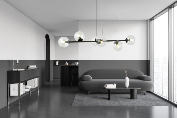 Emibig modern függeszték rossi fekete átlátszó emi874/6