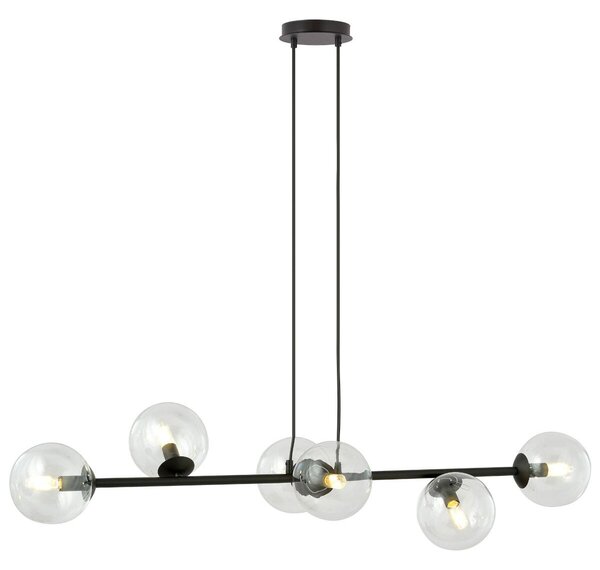 Emibig modern függeszték rossi fekete átlátszó emi874/6