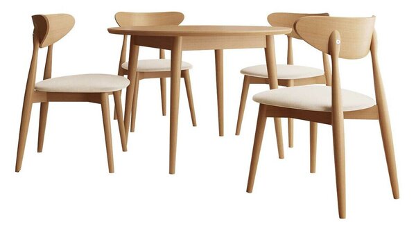 Étkezőgarnitúra Racine 134, 76cm, Bükkfa