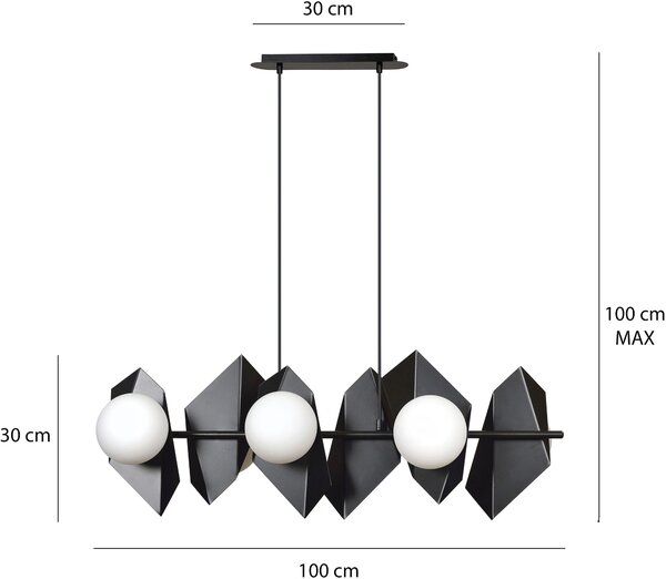 Emibig modern függeszték drifton fekete emi636/6