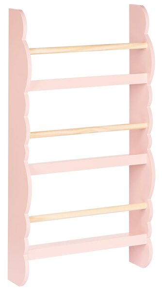Fali könyvespolc RIGOLET 80 cm Pasztellrózsaszín