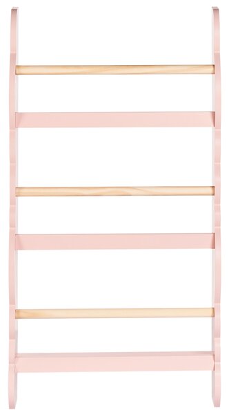 Fali könyvespolc RIGOLET 80 cm Pasztellrózsaszín