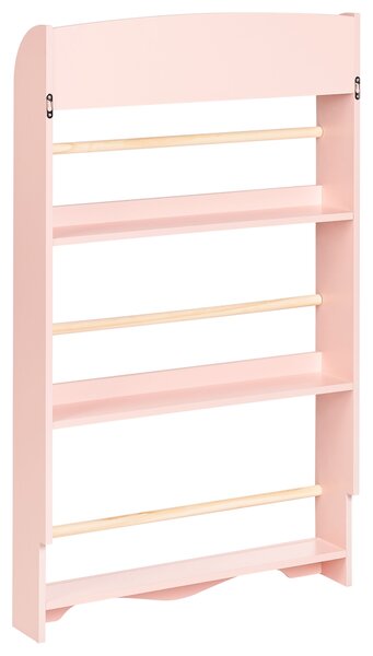 Fali könyvespolc LILOET 100 cm Pasztellrózsaszín