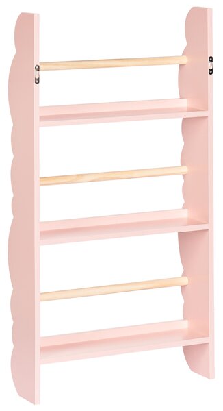 Fali könyvespolc RIGOLET 80 cm Pasztellrózsaszín