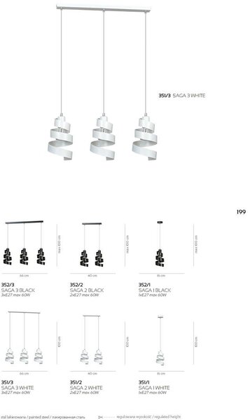 Emibig modern függeszték saga fekete emi352/3