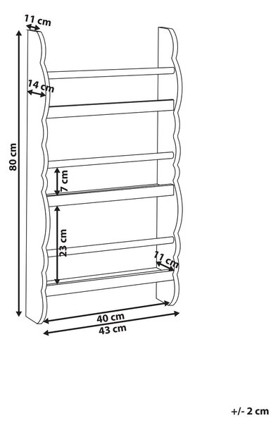 Fali könyvespolc RIGOLET 80 cm Fehér