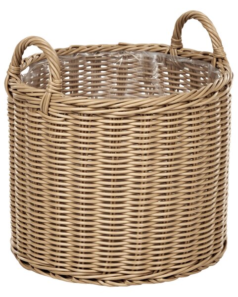 3 darabos fonott virágtartó szett PENDULA 33/37/45 cm Természetes PE Rattan