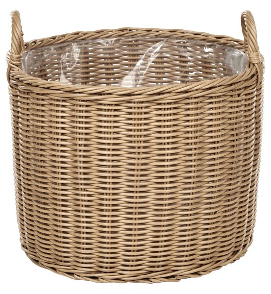 3 darabos fonott virágtartó szett PENDULA 33/37/45 cm Természetes PE Rattan