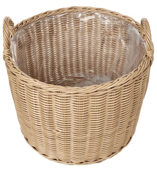 3 darabos fonott virágtartó szett PENDULA 33/37/45 cm Természetes PE Rattan