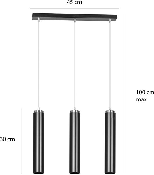 Emibig modern függeszték luna fehér króm emi955/3