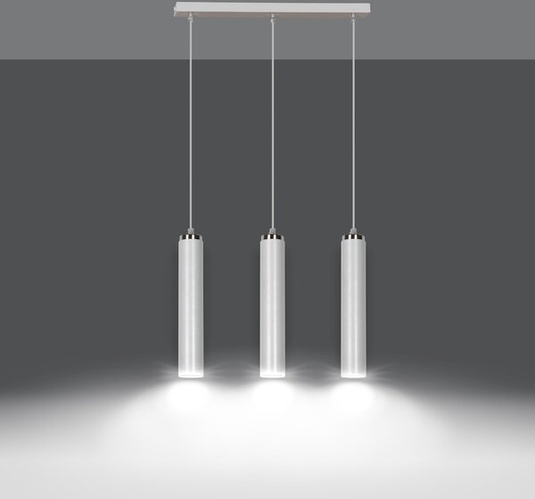 Emibig modern függeszték luna fehér króm emi955/3