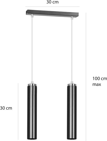 Emibig modern függeszték luna króm fekete emi956/2