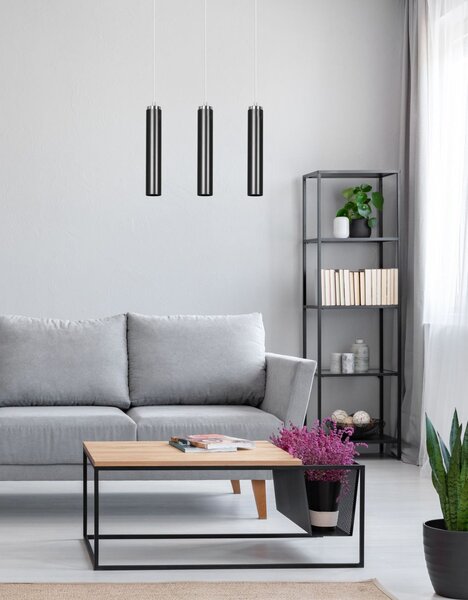 Emibig modern függeszték luna króm fekete emi956/3