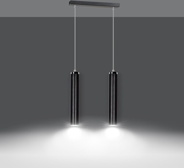 Emibig modern függeszték luna króm fekete emi956/2
