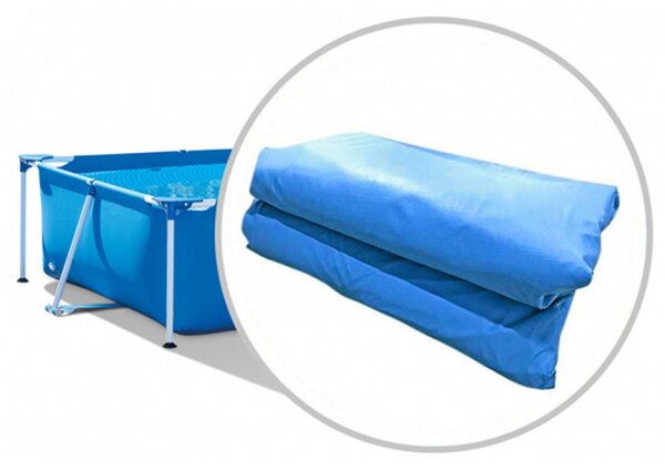 Medence belső fólia, Intex Rectangular Frame, 450 x 220 x 84 cm, kék, csővázas, 3 rétegű PVC, leeresztő szeleppel, szűrő csatlakozással (10580)
