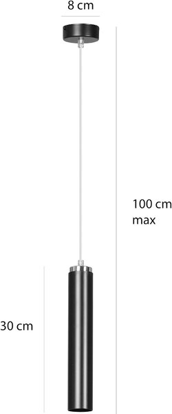 Emibig modern függeszték luna króm fekete emi956/1
