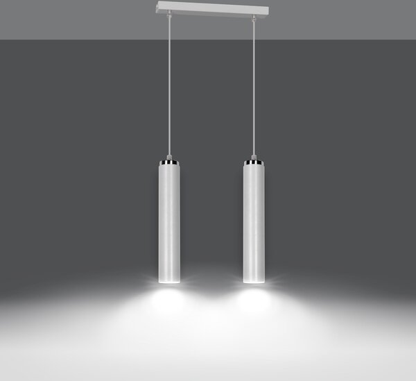Emibig modern függeszték luna fehér króm emi955/2