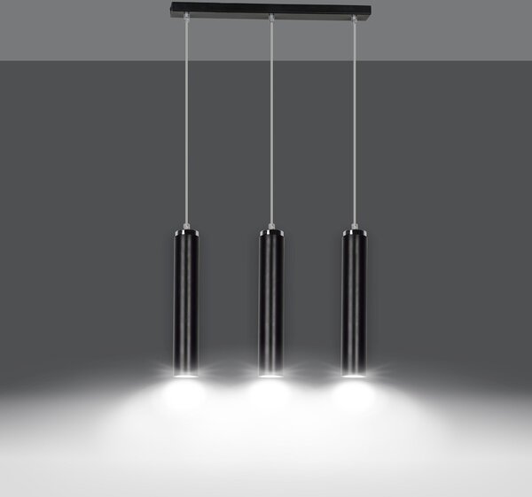 Emibig modern függeszték luna króm fekete emi956/3