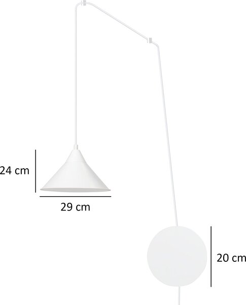 Emibig modern skandináv fali lámpa abramo fehér emi159/1