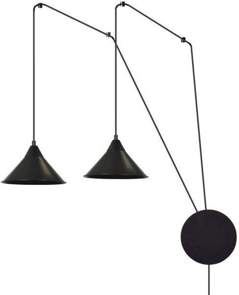 Emibig modern skandináv fali lámpa abramo fekete emi160/2
