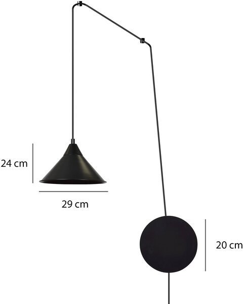 Emibig modern skandináv fali lámpa abramo fekete emi160/1