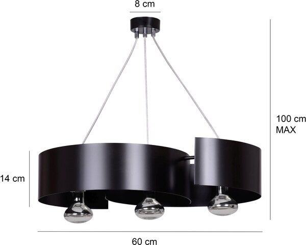 Emibig modern függeszték vixon fehér króm emi306/3
