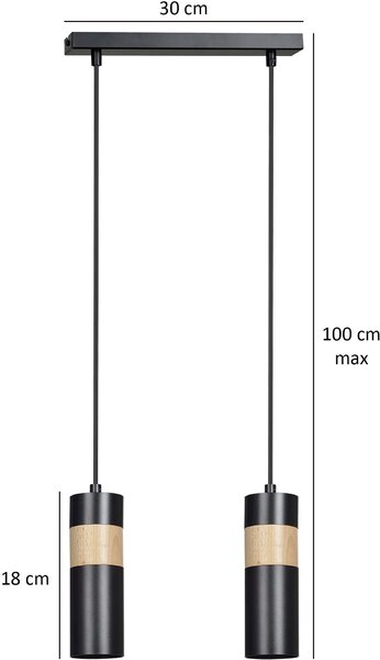 Emibig modern skandináv függeszték akari fekete emi732/2