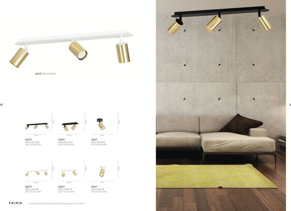 Emibig modern spot lámpa zen fehér arany emi623/3