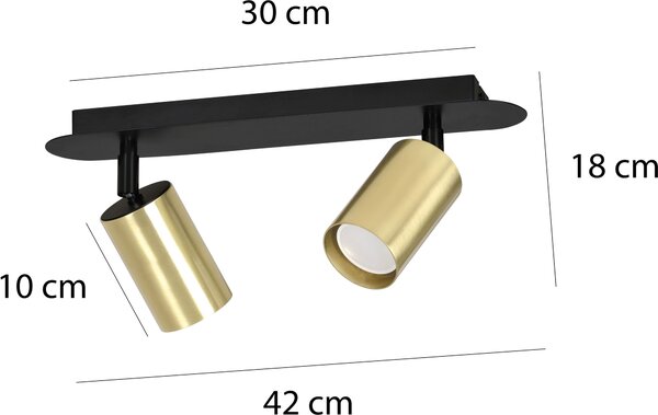Emibig modern spot lámpa zen fekete arany emi622/2