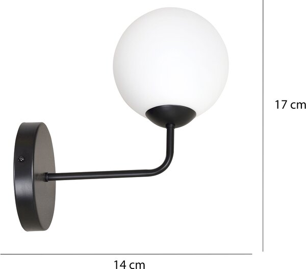 Emibig modern fali lámpa pregos fekete emi670/k1