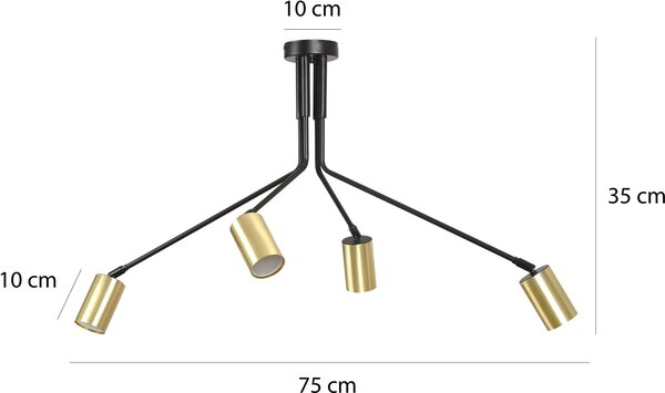 Emibig modern mennyezeti lámpa verno fehér arany emi656/4