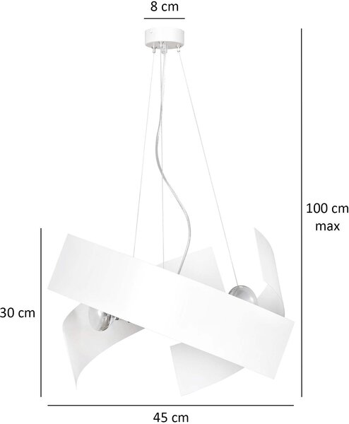 Emibig modern függeszték modo fehér króm emi585/1