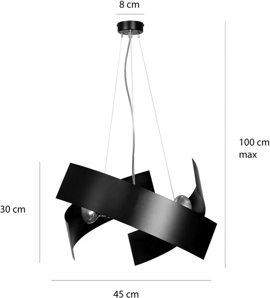 Emibig modern függeszték modo króm fekete emi585/2