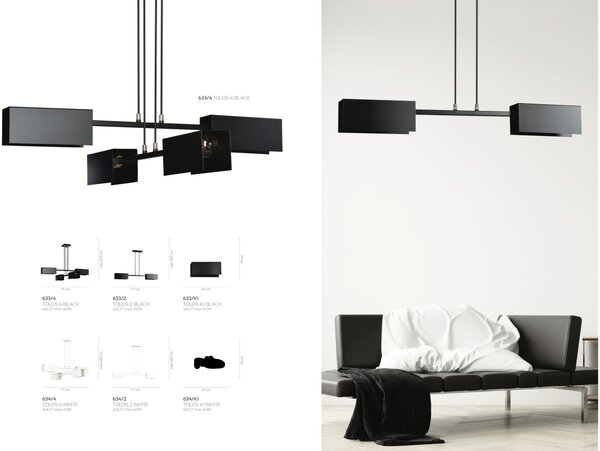 Emibig modern függeszték tolos fekete arany emi633/4