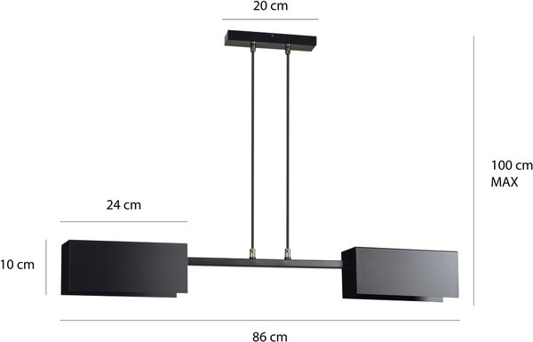 Emibig modern függeszték tolos fekete arany emi633/2