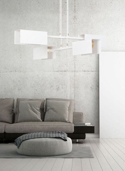 Emibig modern függeszték tolos fehér arany emi634/4