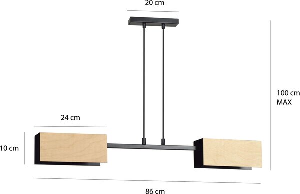 Emibig modern skandináv függeszték zaper fekete emi616/2